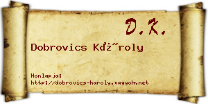 Dobrovics Károly névjegykártya