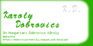 karoly dobrovics business card