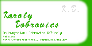 karoly dobrovics business card